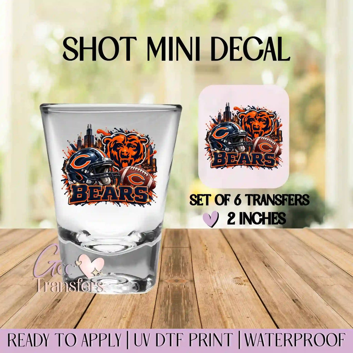 Bears Football Ball - Set of 6 (Shot UV Decals)