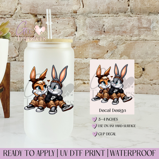 Cholo Rabbit Couple  - Decal UVDTF