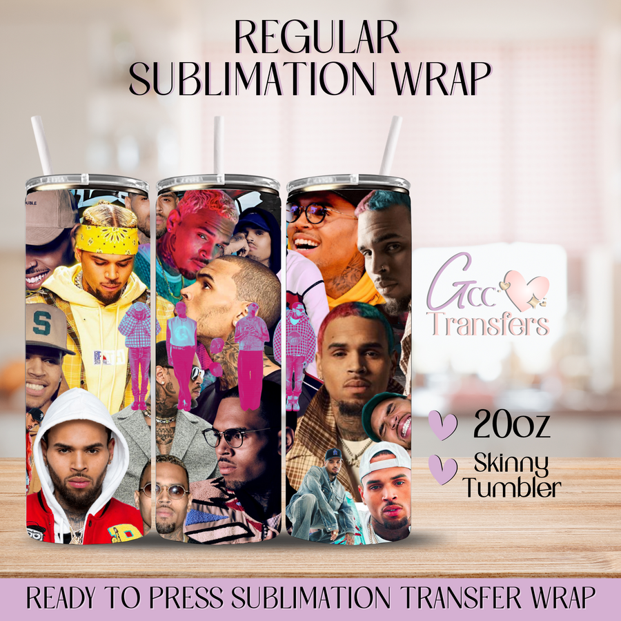 Chris Brown Collage - 20oz Regular Sublimation Wrap