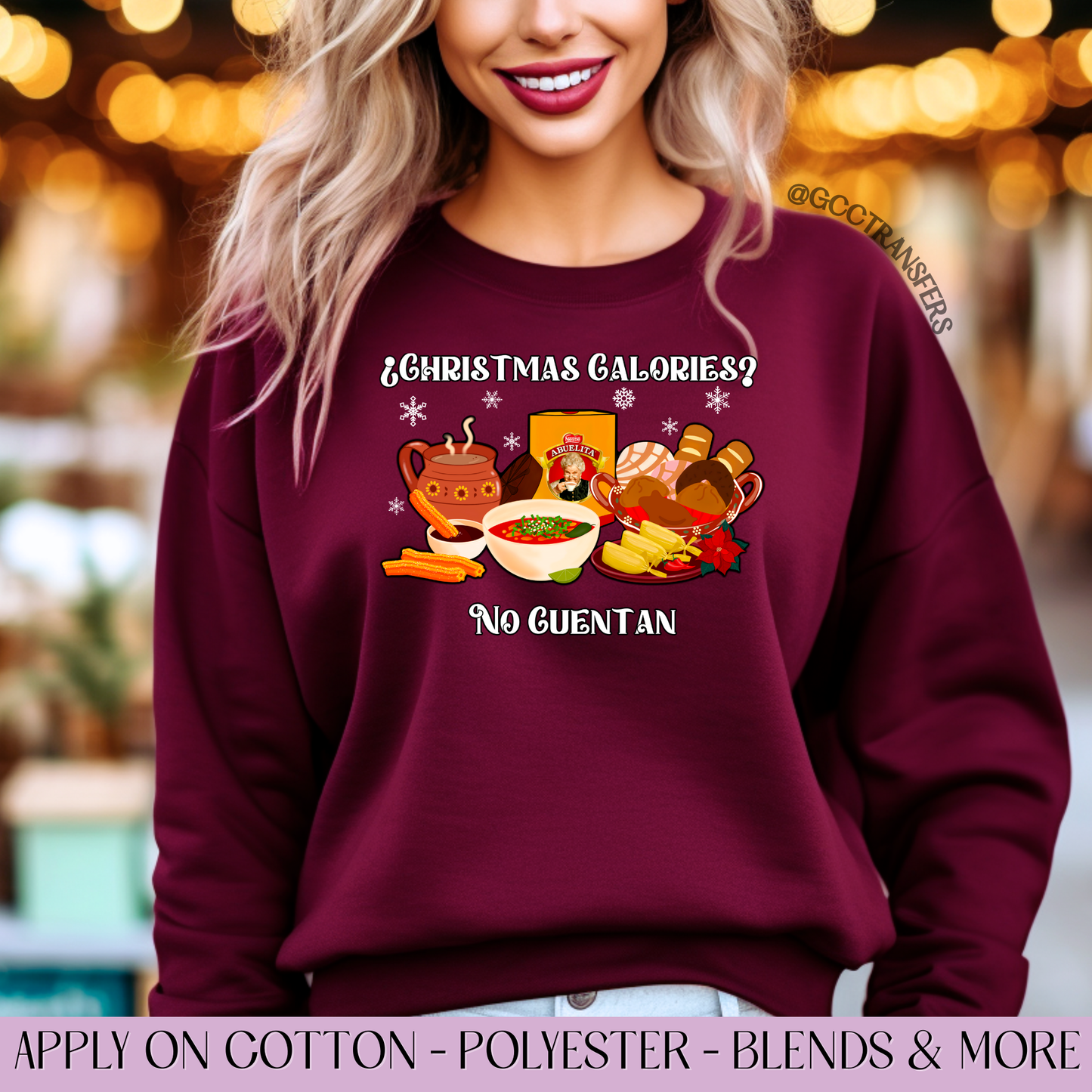 Christmas Calories No Cuentan - Full Color DTF Transfer