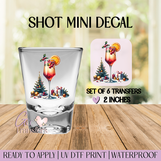 Christmas Champagne - Set of 6 (Shot UV Decals)