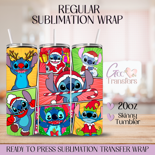 Christmas Collage Alien Character - 20oz Regular Sublimation Wrap