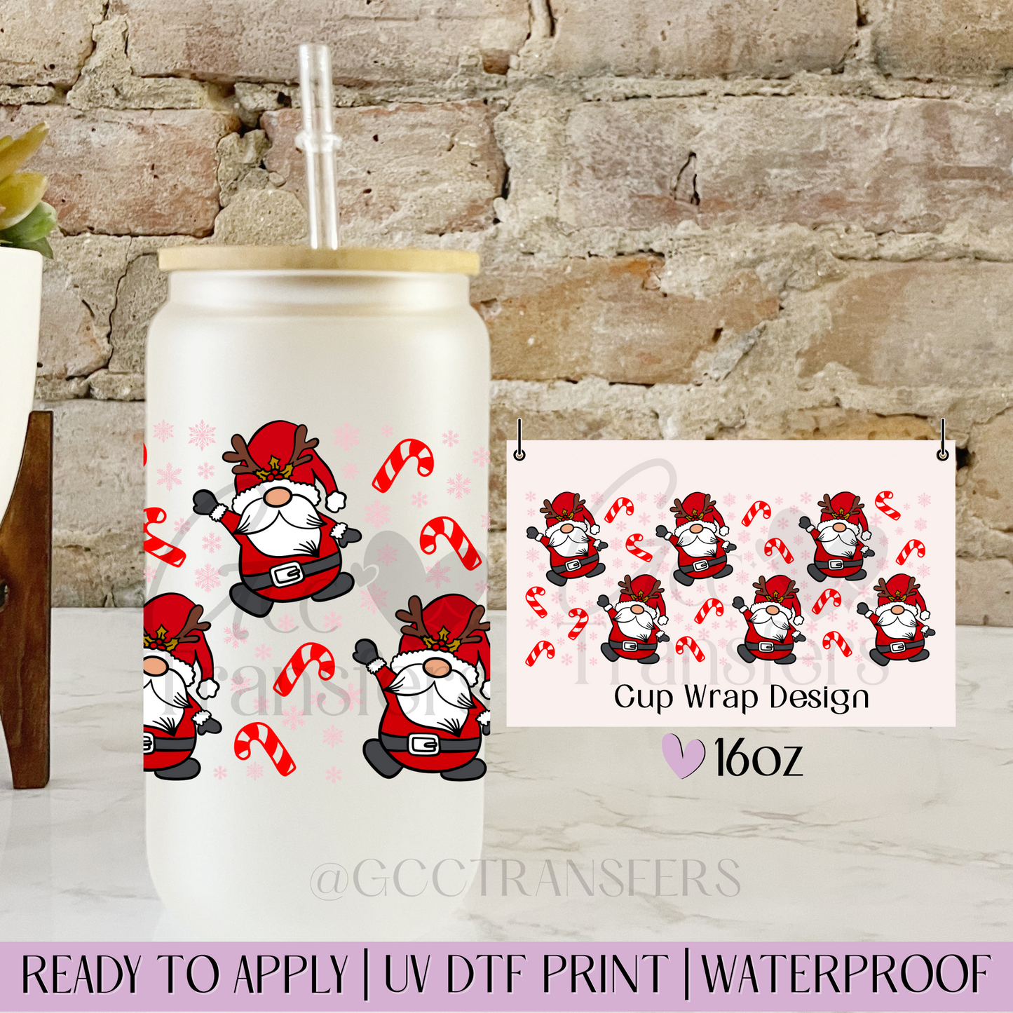 Christmas Gnomes - 16oz UV DTF WRAP