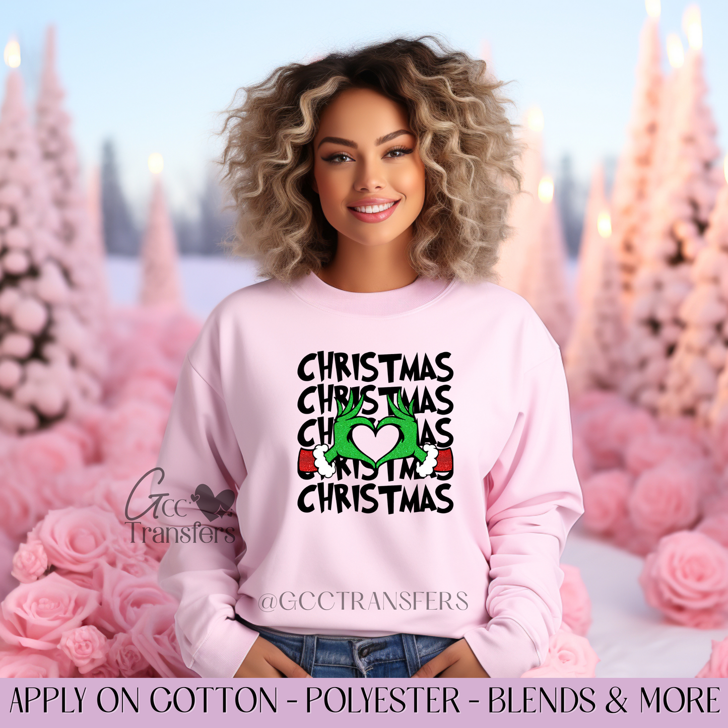 Christmas Grinch Heart- Full Color DTF Transfer