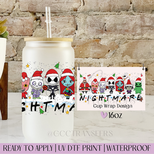 Xmas Nightmare Horror Friend - 16oz UV DTF WRAP