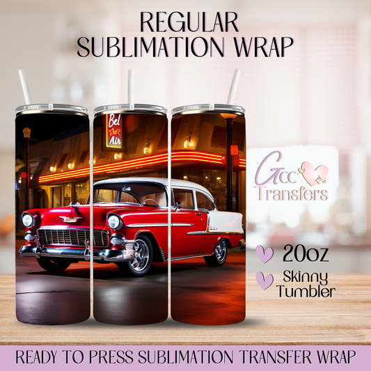 Classic Red Chevy Bel Air Car - 20oz Regular Sublimation Wrap