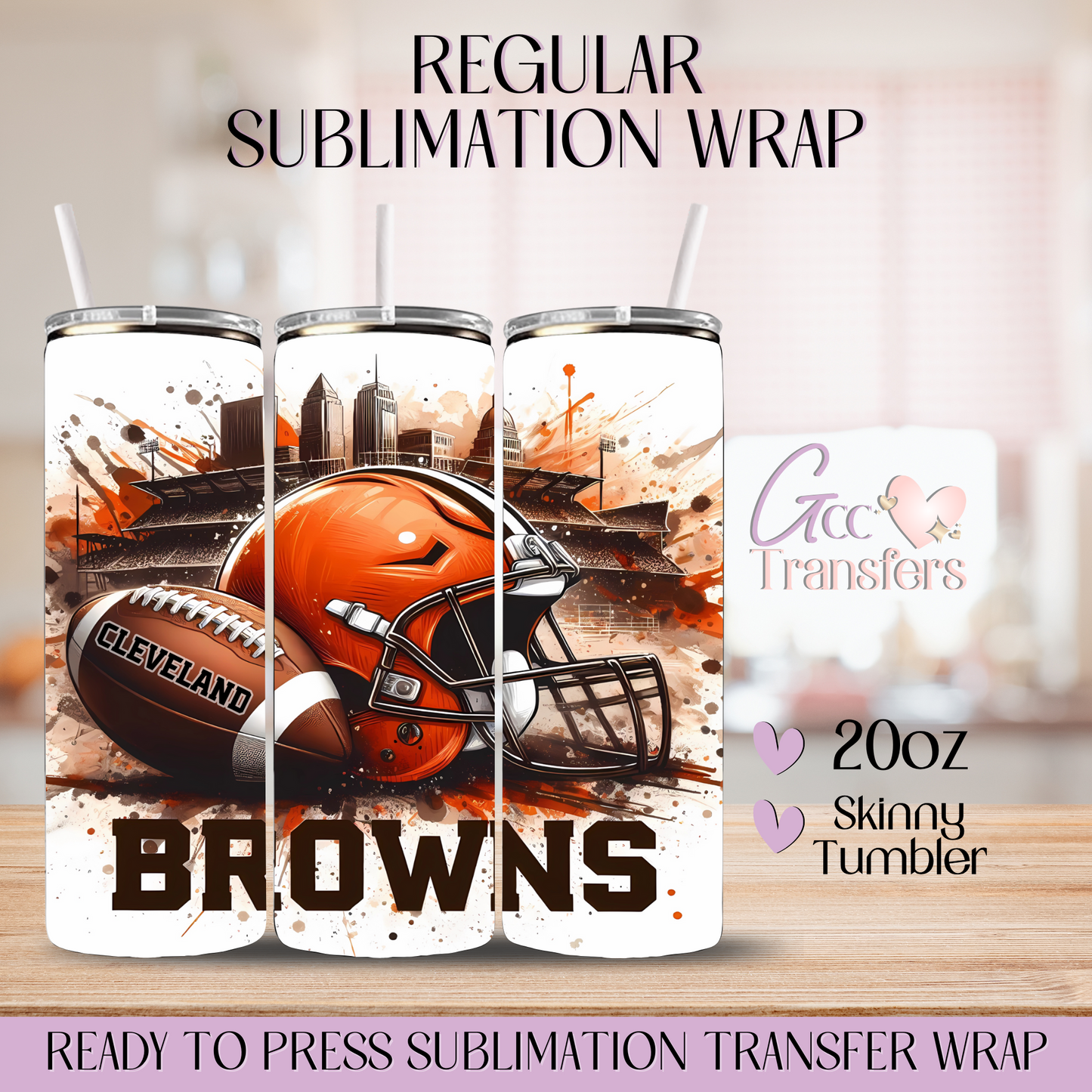 Browns Football Team - 20oz Regular Sublimation Wrap