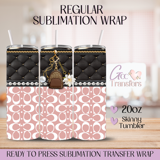 Black Peach Purse Fashion Leather - 20oz Regular Sublimation Wrap