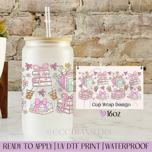 Retro Bookish Girly - 16oz UV DTF WRAP
