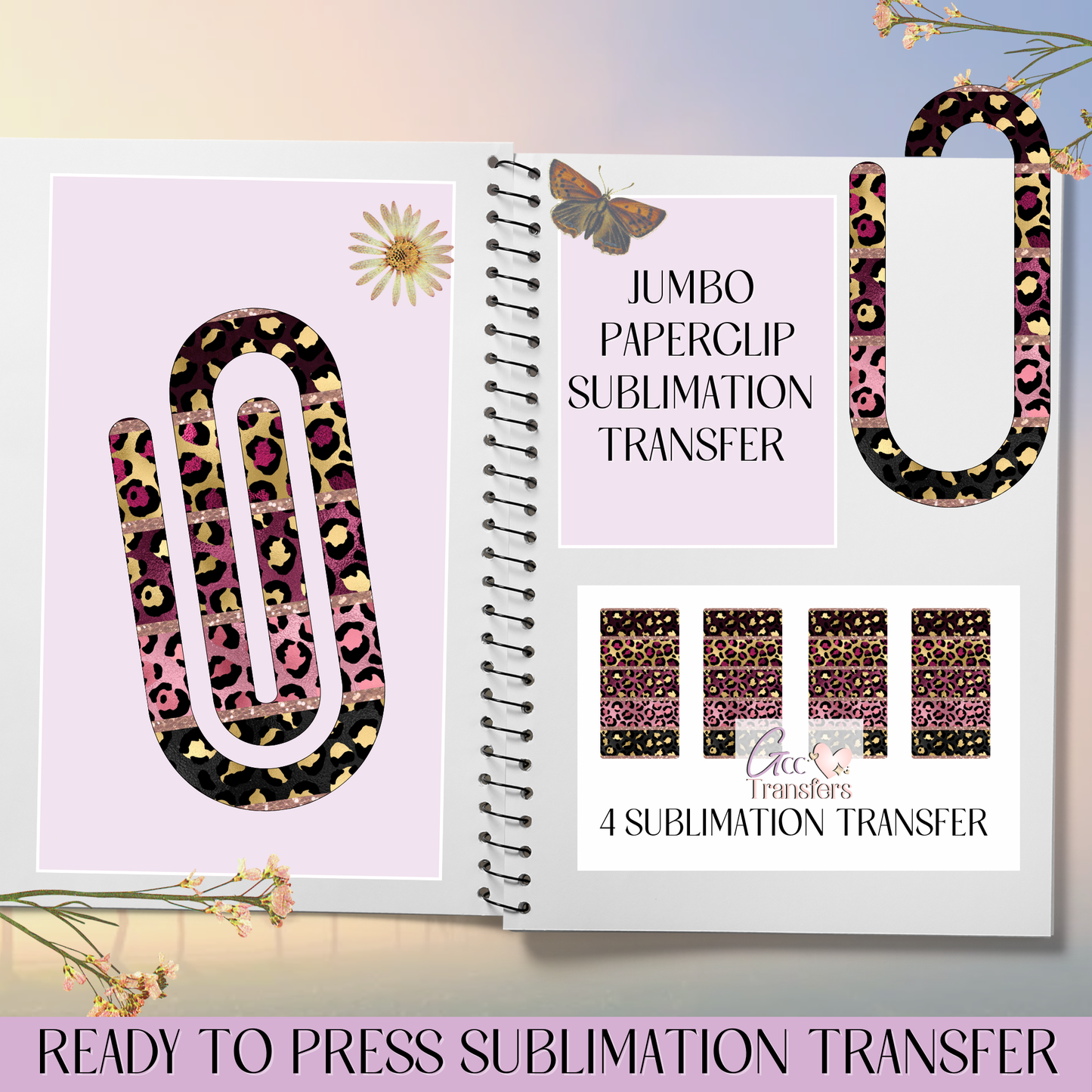 Colored Leopard Pattern - Jumbo Paperclip Sublimation Transfer