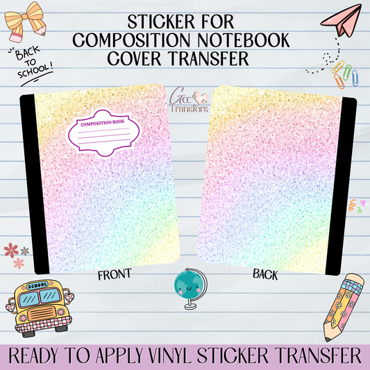 Colored Rainbow Glitter - Sticker for Notebook Cover
