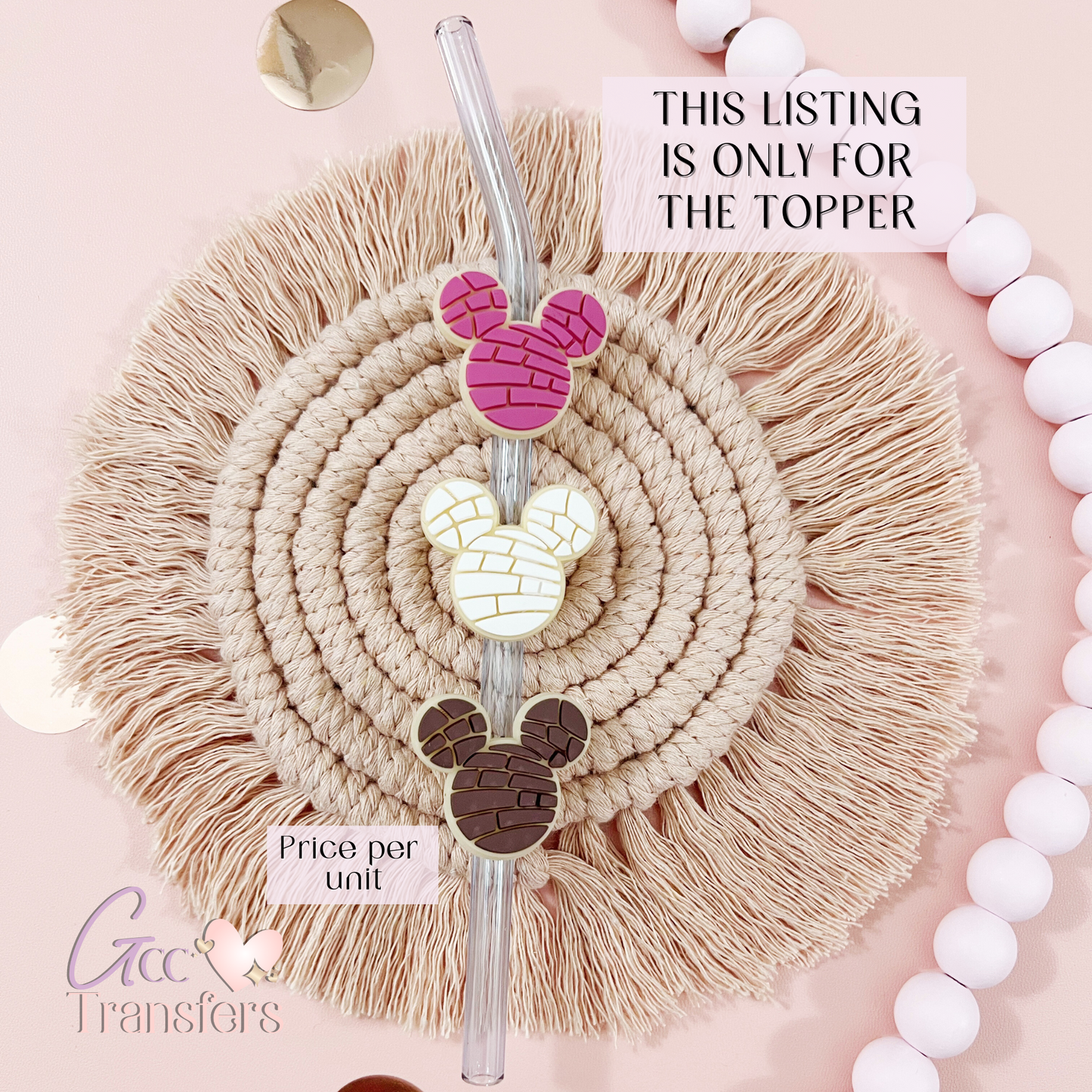 Mouse Head Concha (RTS) Straw Topper