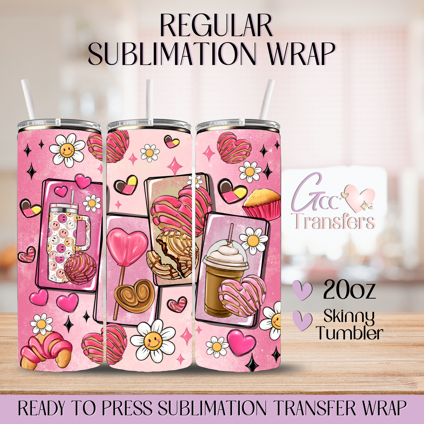 Concha Tarot Coffee - 20oz Regular Sublimation Wrap