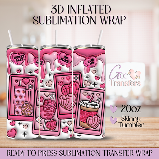 Concha Valentine Cards - 20oz 3D Inflated Sublimation Wrap
