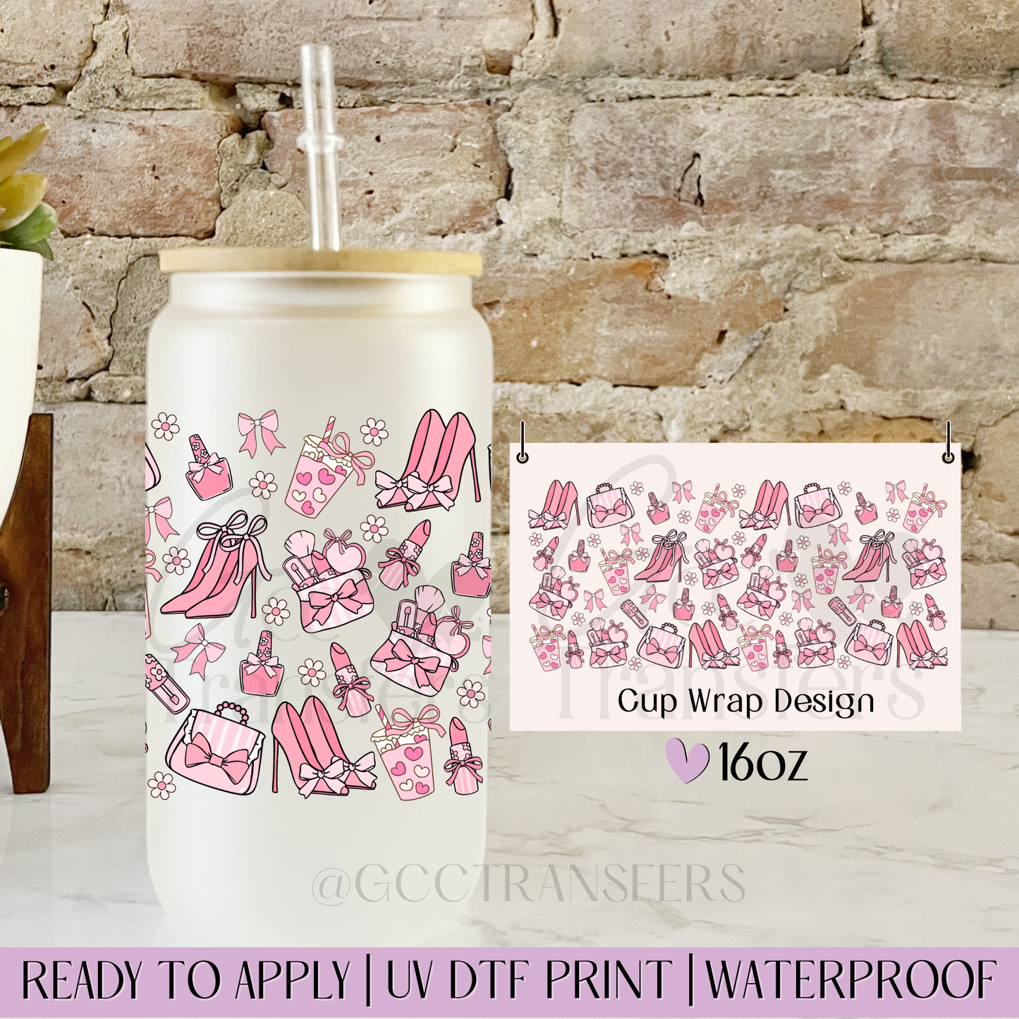 Coquette Corporate Girly - 16oz UV DTF WRAP