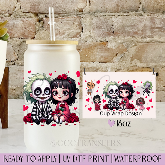 Baby Showtime Couple Horror Halloween - 16oz UV DTF WRAP