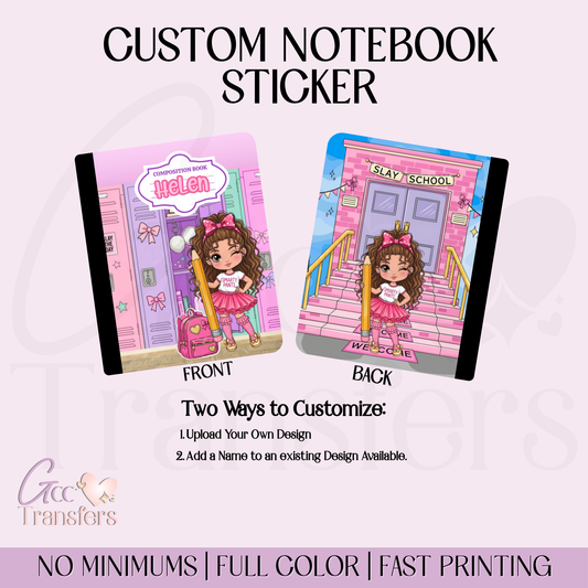 Personalized Notebook Stickers | Custom Name or Your Own Design