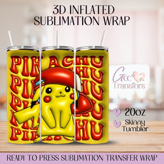 Cute Electric Yellow Character - 20oz 3D Inflated Sublimation Wrap