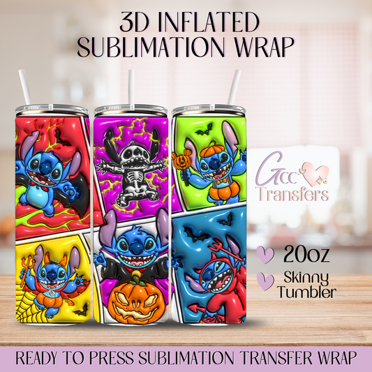 Halloween Costume Cards Cute Alien - 20oz 3D Inflated Sublimation Wrap