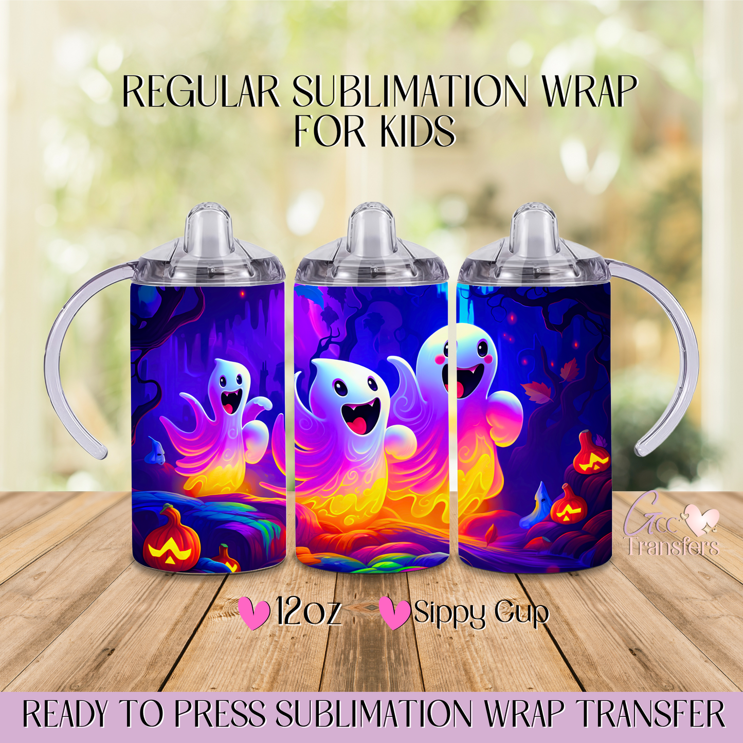 Cute Ghost Fire Halloween - 12oz Regular Sublimation Wrap