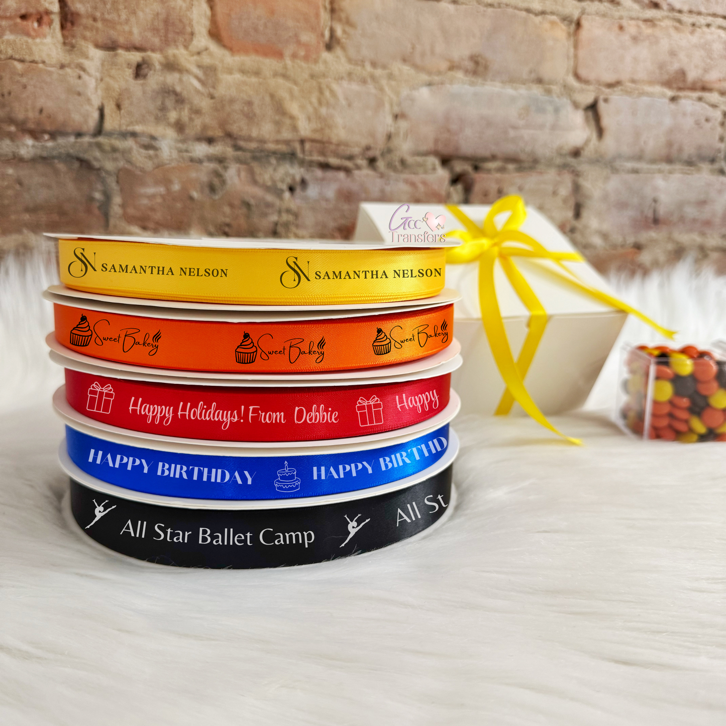 5/8" Custom Printing Ribbon - Double Face Satin