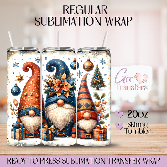 Dark Orange Blue Beanie Cute Gnomes - 20oz Regular Sublimation Wrap