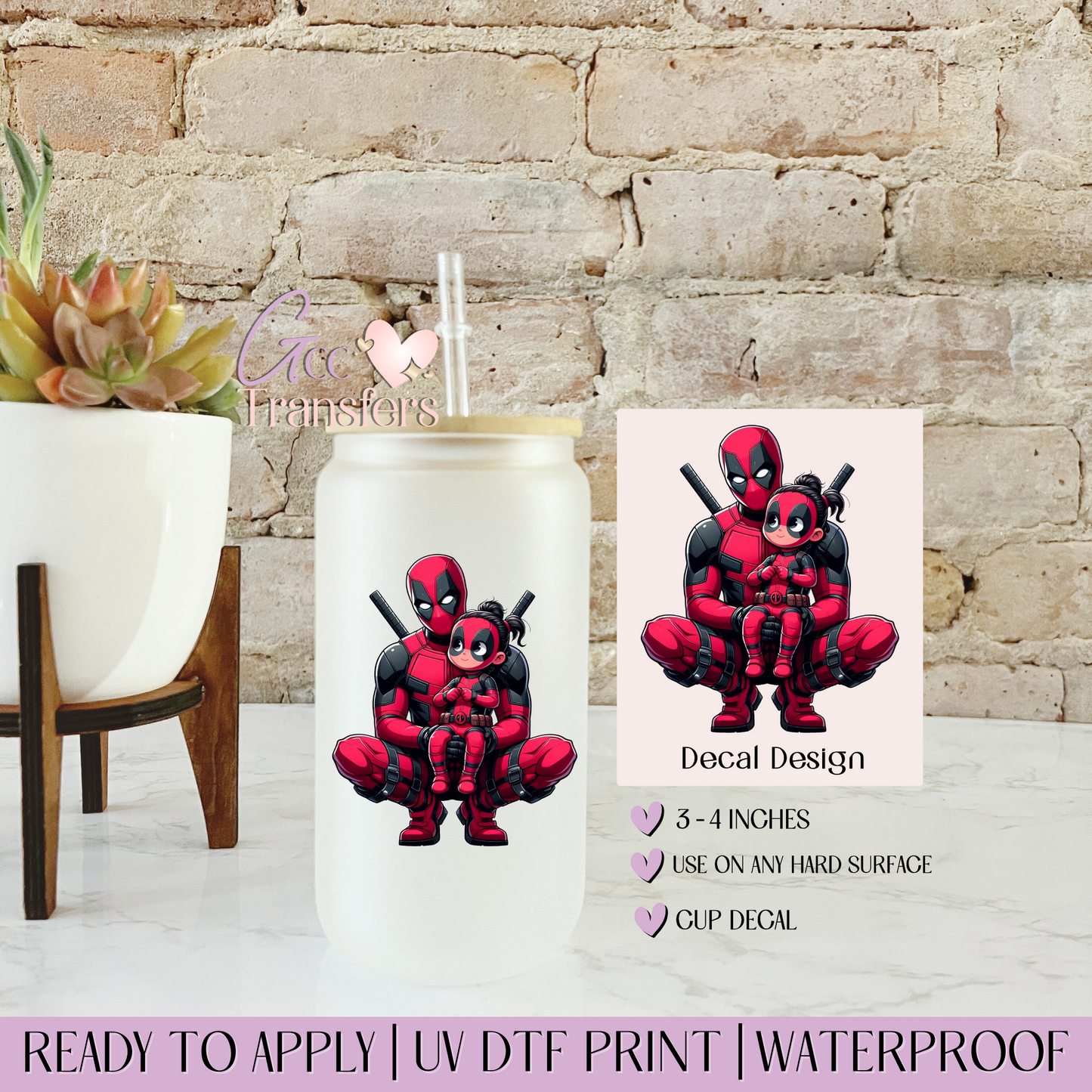 Red Suit Rebel Daddy & Daughter - Decal UVDTF