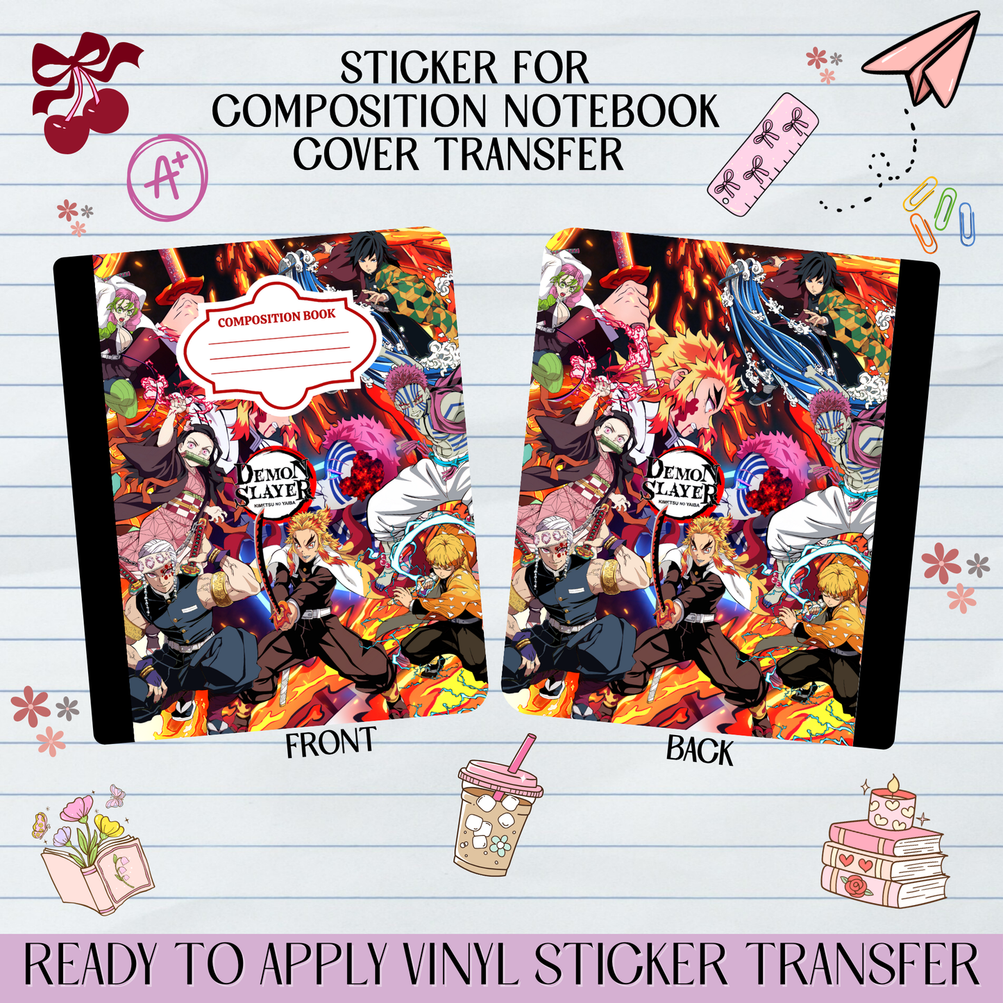 Anime Slayer - Sticker for Notebook Cover