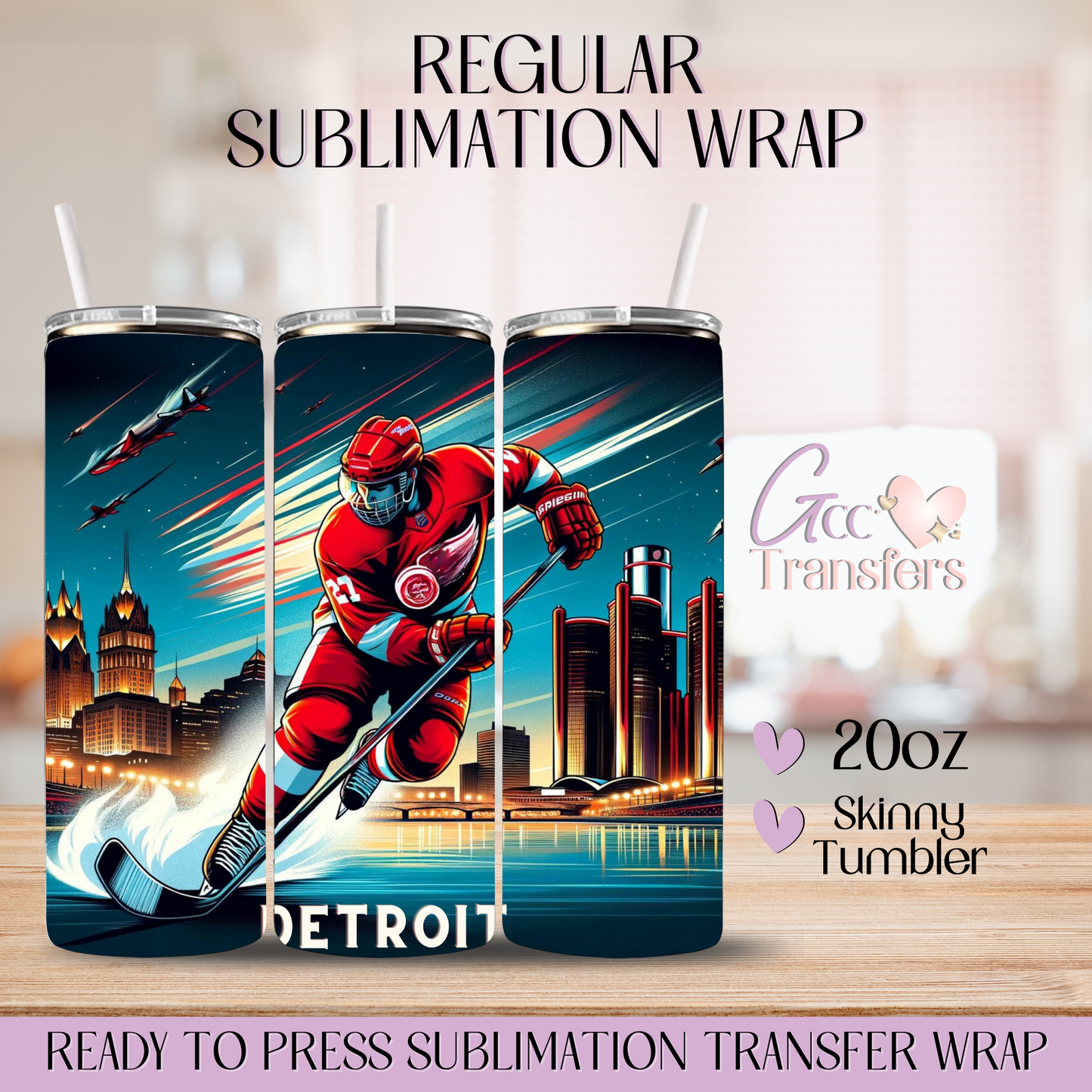 Detroit Red Wings Player - 20oz Regular Sublimation Wrap