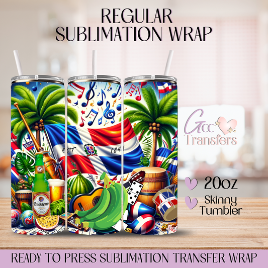 Dominican Republic Pride Flag Folklore - 20oz Regular Sublimation Wrap