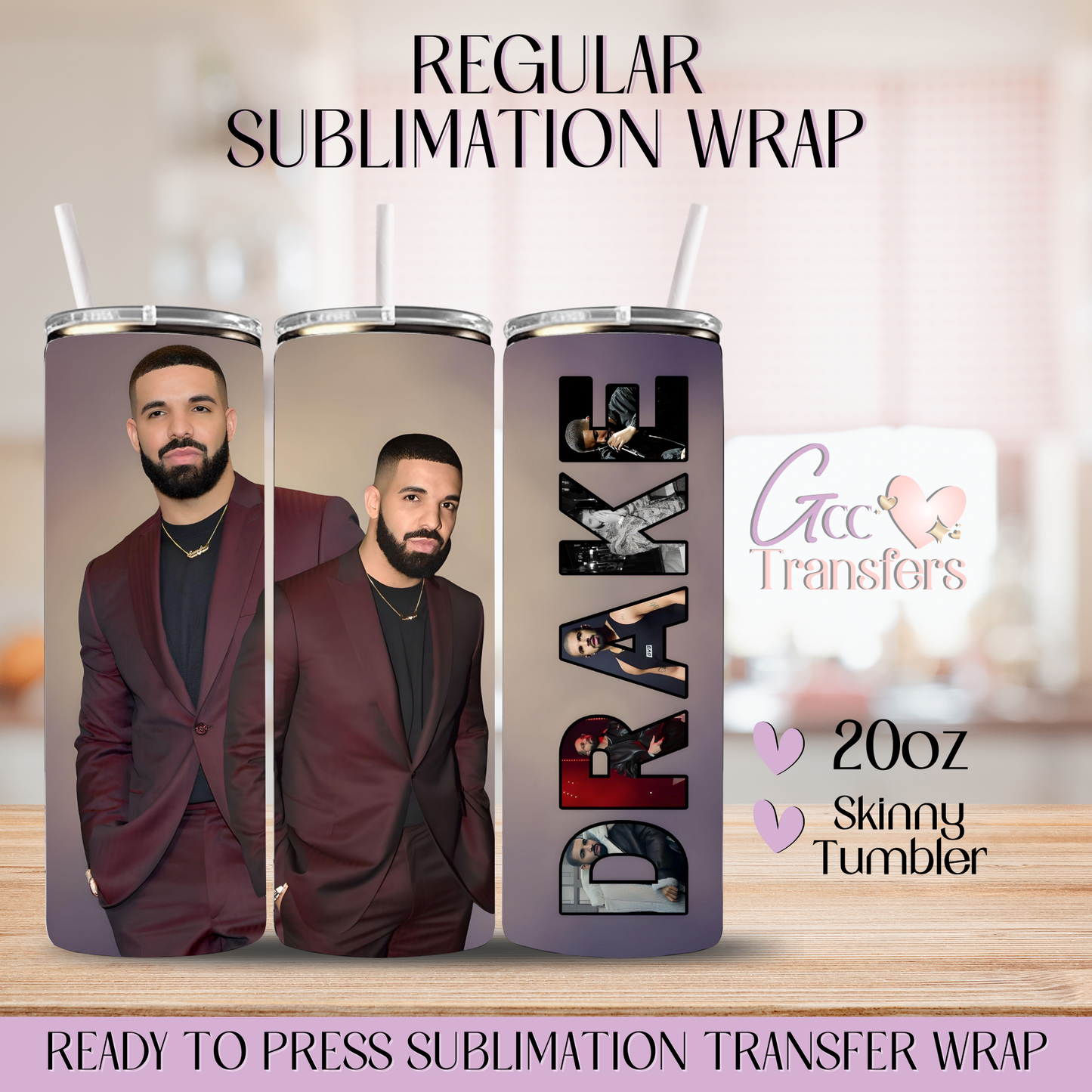 Drake Canadian Rapper - 20oz Regular Sublimation Wrap