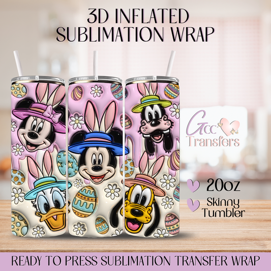 Easter Animation Mice & Friend - 20oz 3D Inflated Sublimation Wrap