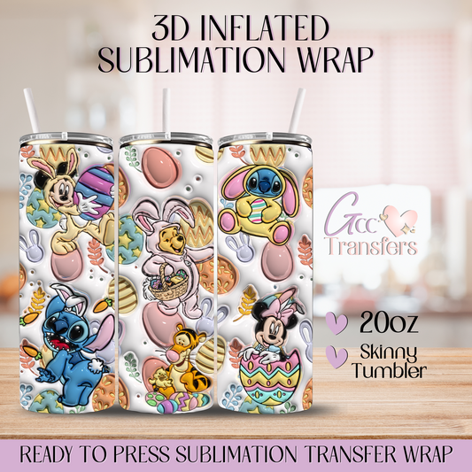 Easter Cartoon Mice Honey - 20oz Regular Sublimation Wrap