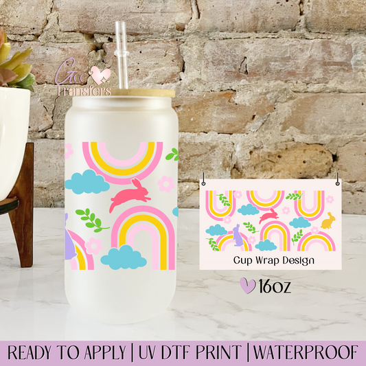 Easter Pees Rainbow - 16oz UV DTF WRAP
