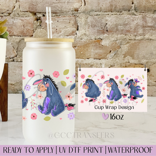 Blue Donkey Buddy - 16oz UV DTF WRAP