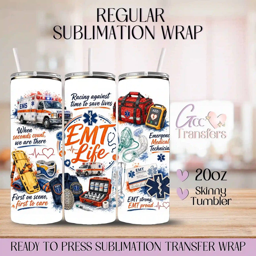 EMT Life Paramedic - 20oz Regular Sublimation Wrap