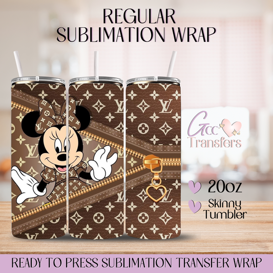 Luxury Mice Brown Zipper- 20oz Regular Sublimation Wrap