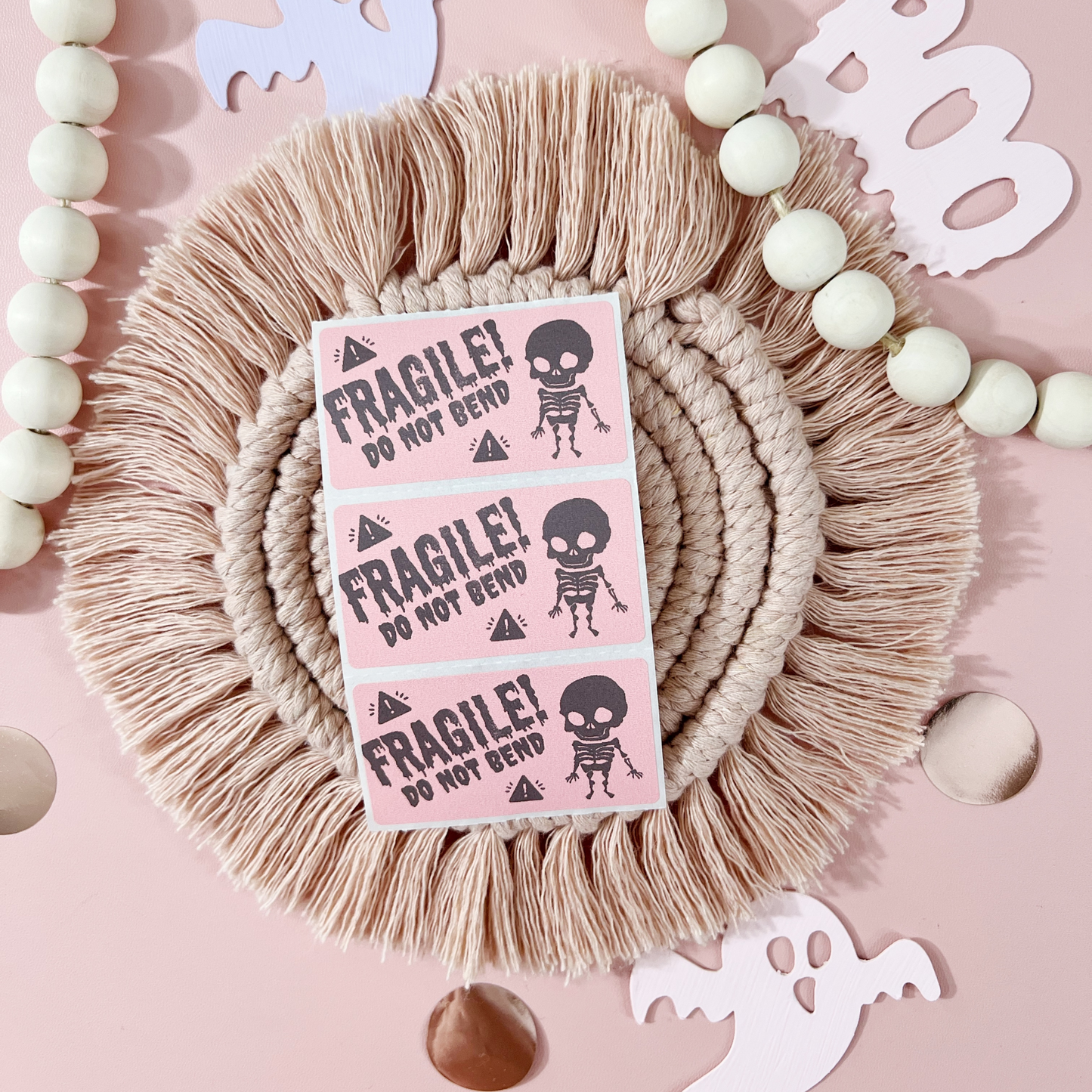 Fragile! Do not Bend - 100 Thermal Labels Stickers