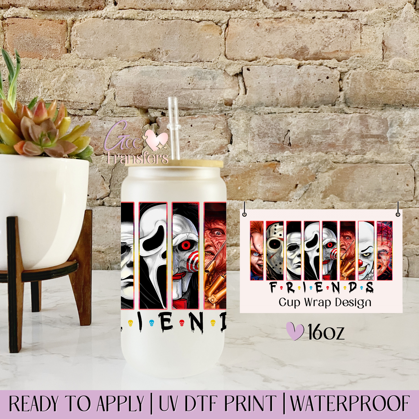 Friends Horror Movie Halloween - 16oz UV DTF WRAP