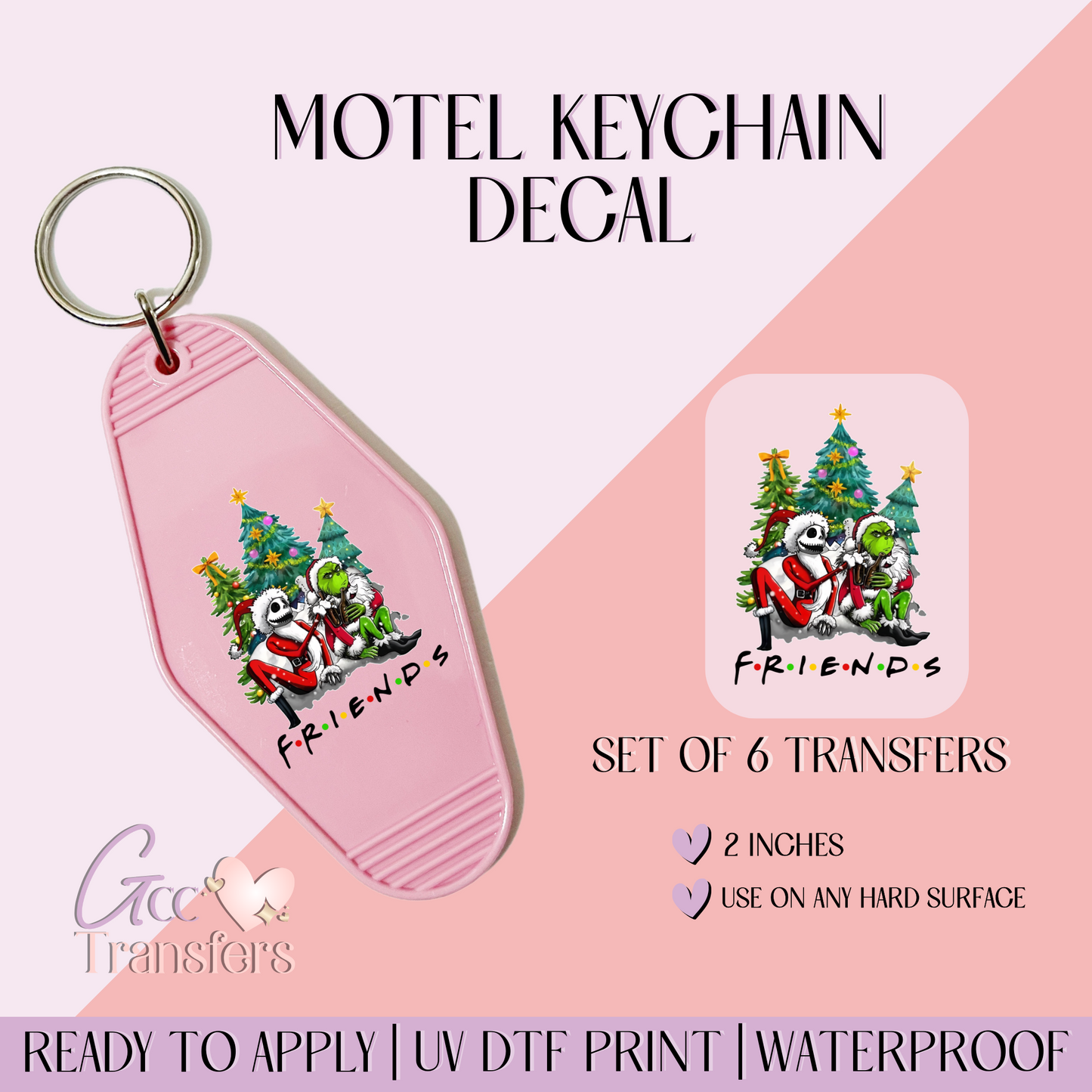 Friends Jack & Grinch - Set of 6 (Motel Keychain UV DTF)