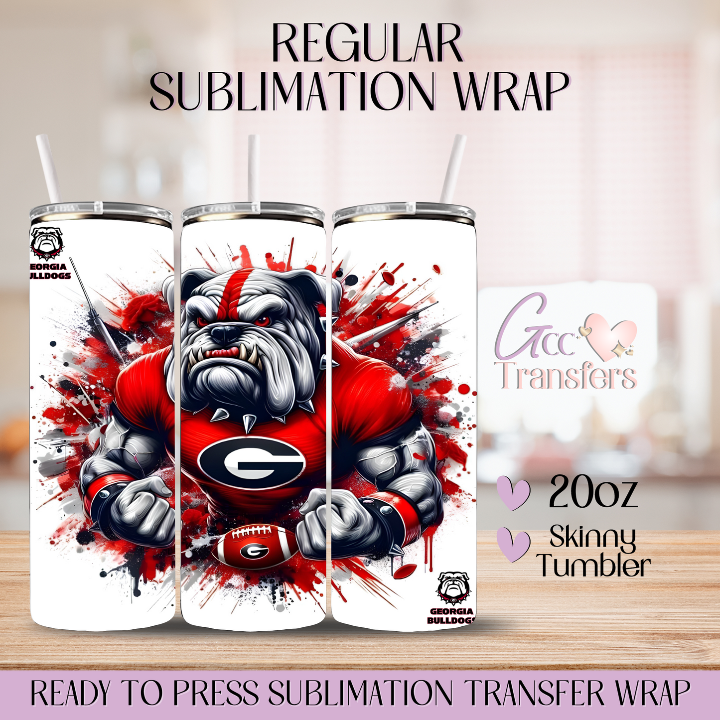 Football Team Bulldogs - 20oz Regular Sublimation Wrap