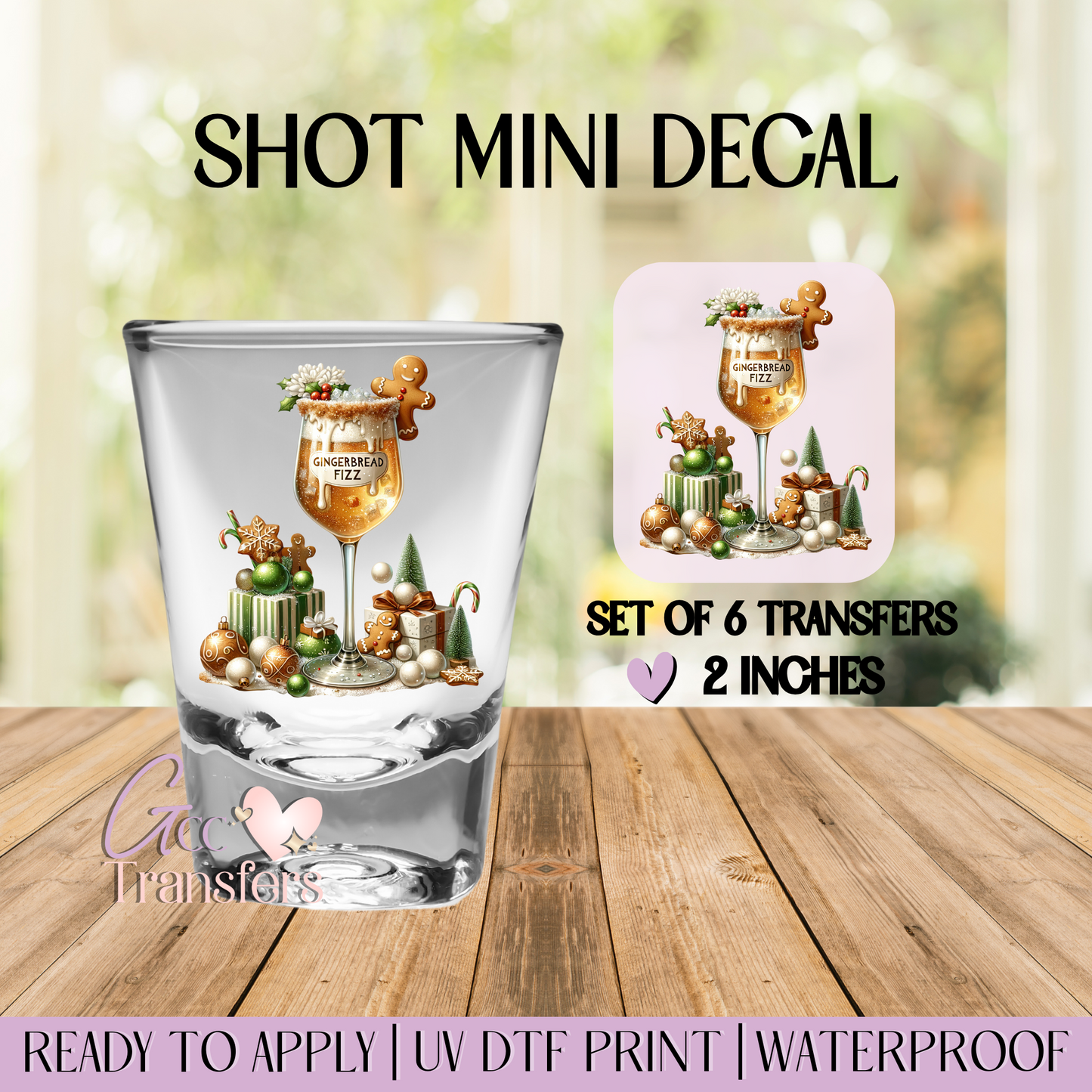 Gingerbread Fizz - Set of 6 (Shot UV Decals)