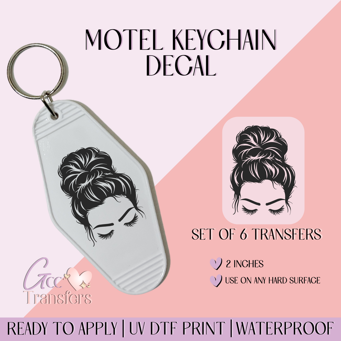 Girl Bun - Set of 6 (Motel Keychain UV DTF)
