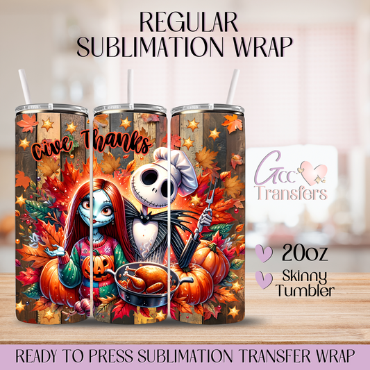 Give Thanks Horror Character - 20oz Regular Sublimation Wrap
