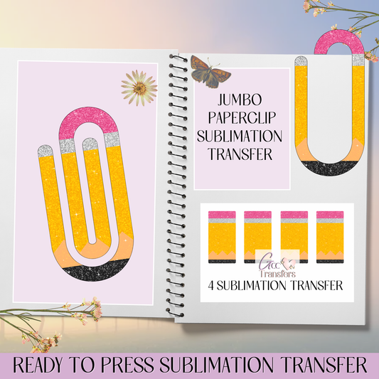 Glitter Pencil - Jumbo Paperclip Sublimation Transfer