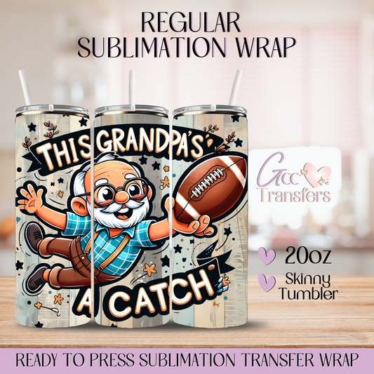 Grandpa's Catching Football Ball - 20oz Regular Sublimation Wrap