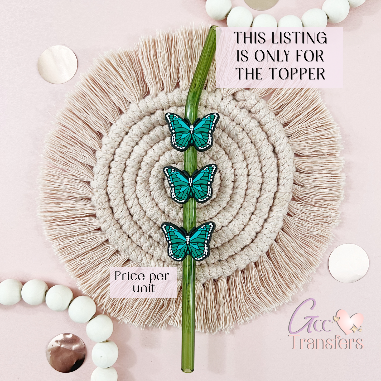 Green Butterfly (RTS) Straw Topper