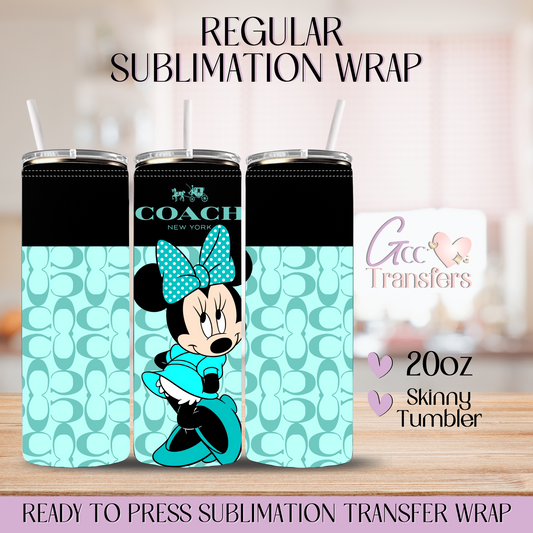 Green Purse Fashion Mice - 20oz Regular Sublimation Wrap