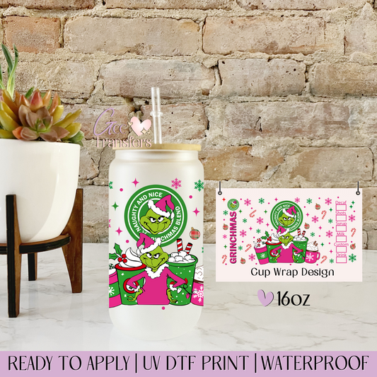 Grinchmas Coffee - 16oz UV DTF WRAP