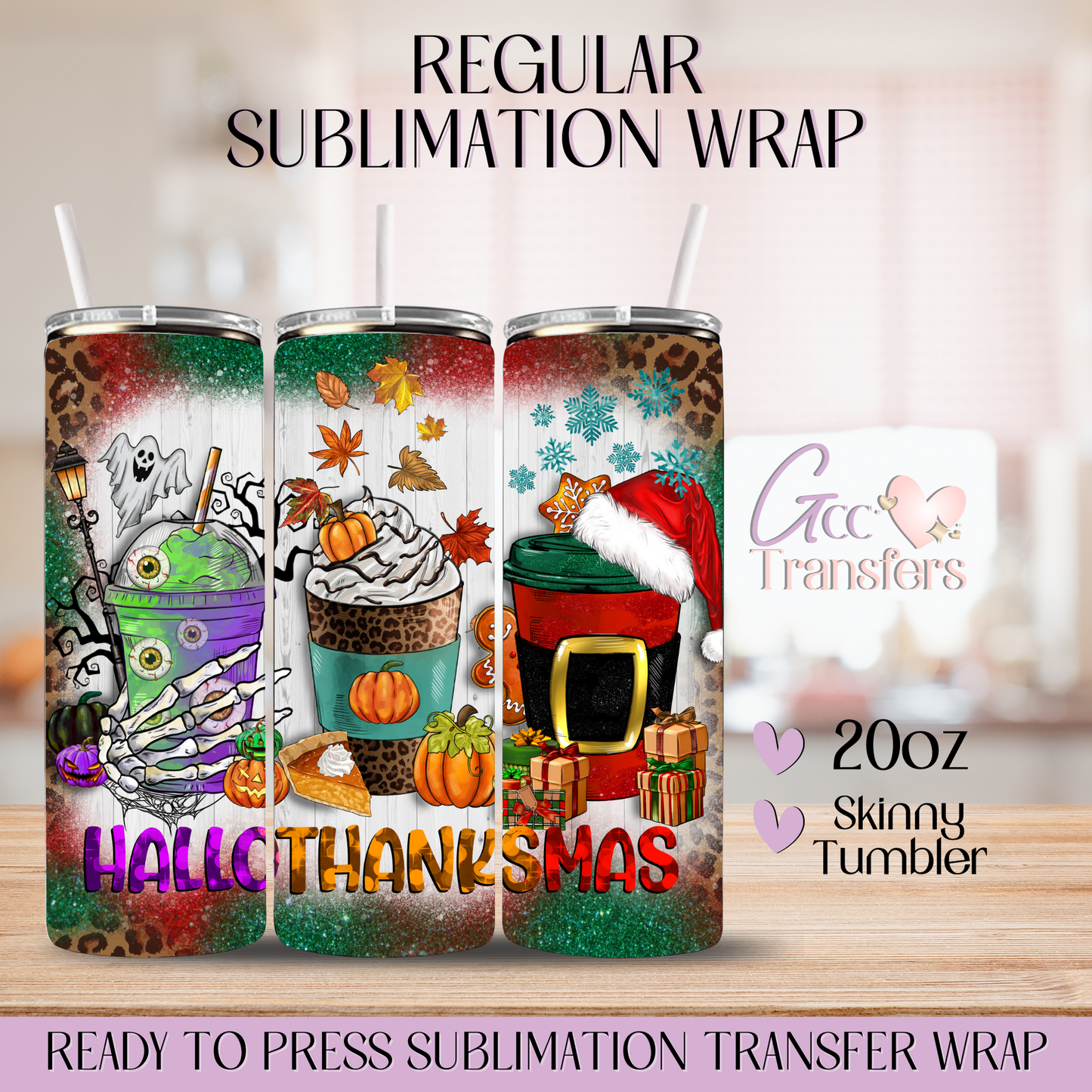 Hallothanksmas - 20oz Regular Sublimation Wrap